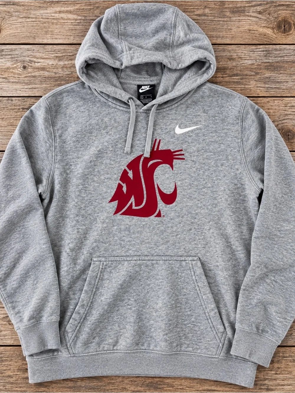 Nike Washington State Cougars Hoodie Men’s Large Gray Crimson WSU Pullover L